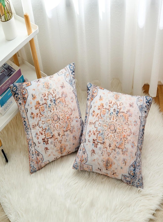 BUAEL Boho Throw Pillow Covers 20x20 inch Set of 2,Boho Vintage Carpet Pattern Antique Ethnic Decor Double Sided Pattern Cushion Cover Soft Pillow Case Living Sofa Room Bed Square Pillow Cover - Image 5