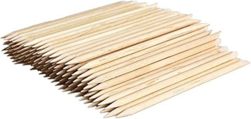 Nail Art Design Orange Wood Stick Cuticle Pusher Remover Manicure Care 200 Pieces