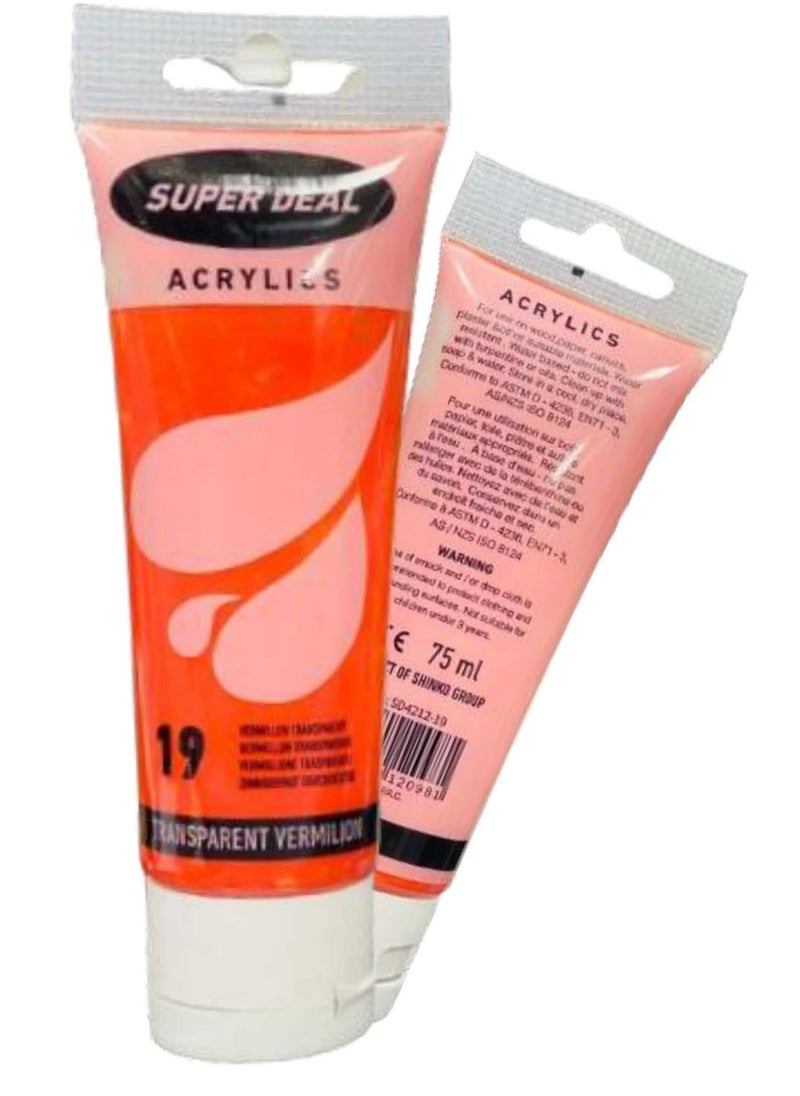 Super Deal Acrylics Transparent Vermilion 75Ml (19) - pzsku/ZEBDE1336A4581F0532BAZ/45/_/1709124415/72228cc9-65c8-49ae-ba43-1b0e9edee693