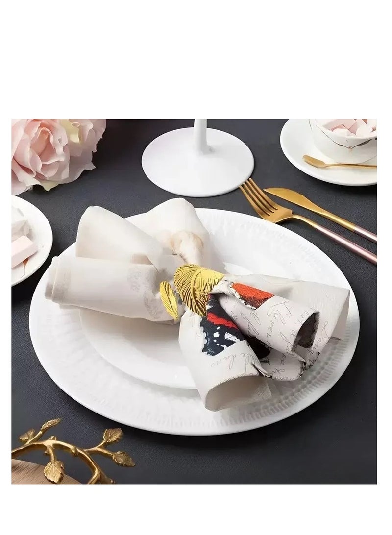 Napkin Rings, 8Pcs Gold Napkin Ring Holders,  For Table Settings Kitchen Dinner Party Wedding  - Image 2
