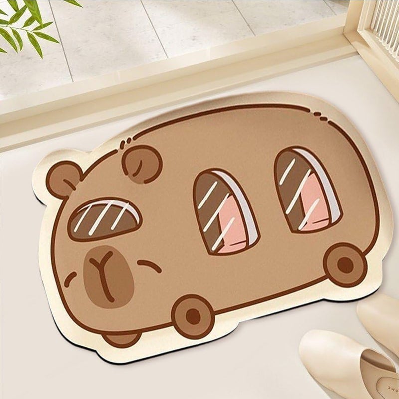 Shower Rugs for Bathroom Non Slip Capybara Bathroom Floor Mat Diatom Mud Carpet Quick Dry Bath Mat Soft Shower Floor Rug - Image 2