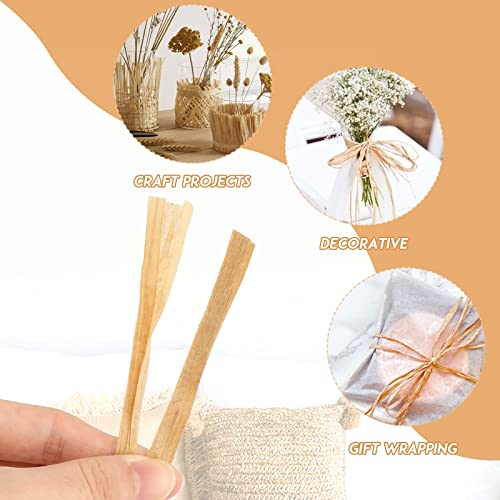 KINGLAKE 656 Feet Natural Raffia Paper Ribbon Twine Strings,1/4 Inch Kraft Raffia Twine Sturdy Packing Paper Craft Ribbon for Florist Bouquets Decoration Christmas Festival Holiday Gift Wrap DIY Crafts - Image 4