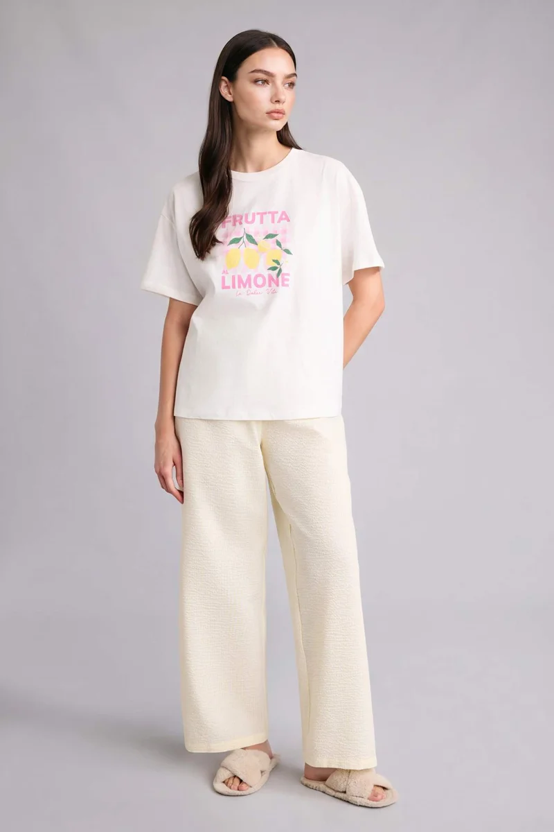 ديفاكتو Regular Fit Long Length Woven Pyjama Pants