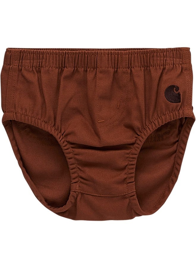 Carhartt Unisex Baby Canvas Diaper Cover, Brown, 6M