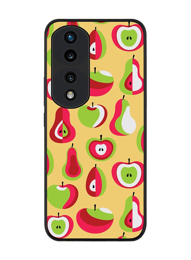 Stylizedd Rugged Black edge case for Honor 70 Pro Slim fit Soft Case Flexible Rubber Edges Anti Drop TPU Gel Thin Cover - Modern Apple - Image 1