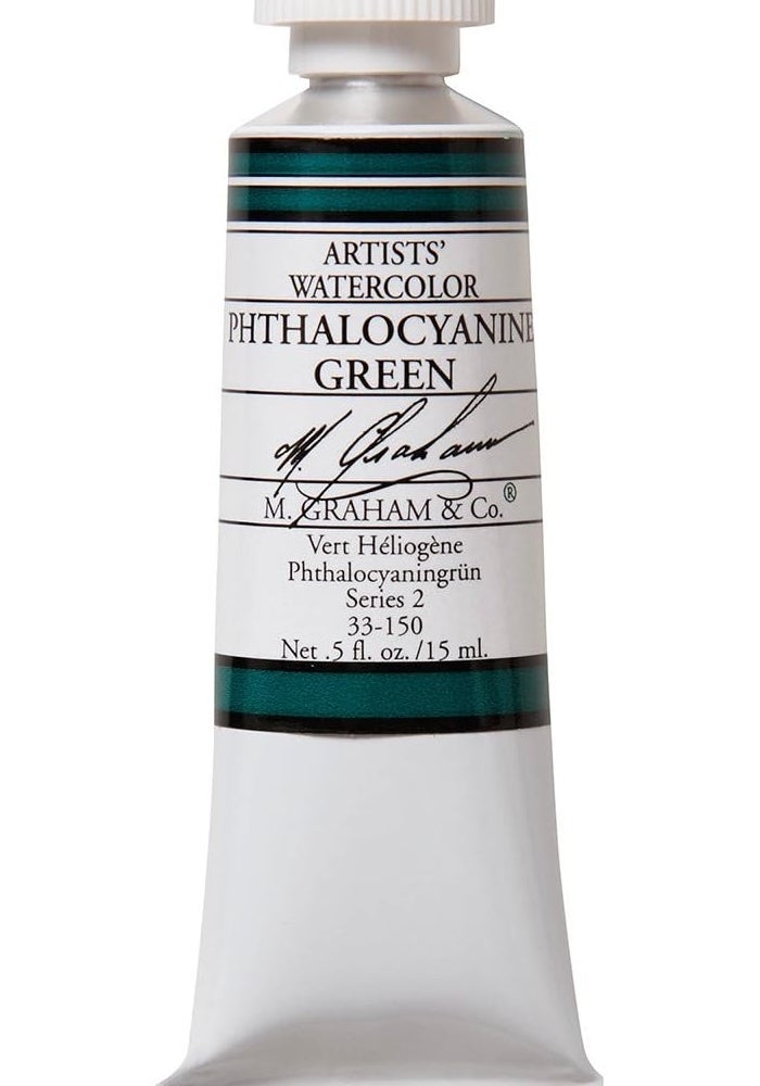 M. Graham & Co. Artist's Watercolor Paint - Phthalo Green, 0.5 Fl Oz Tube - Image 1
