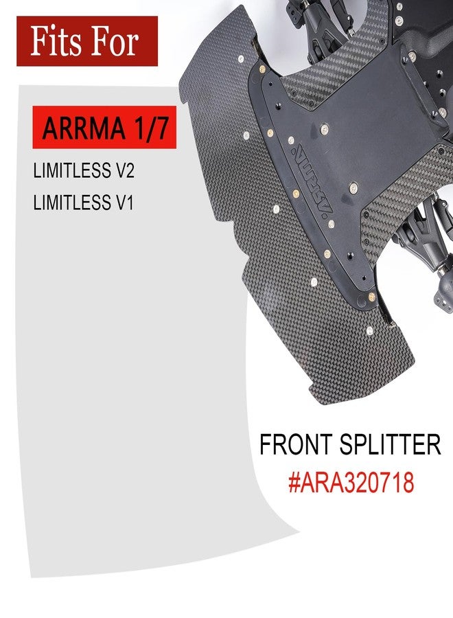 MOSHNOLY موزع أمامي من ألياف الكربون بسماكة 3 مم لـ ARRMA 1/7 6s Limitless V1 Limitless V2، واقي لوحة لـ ARRMA 1/7 Limitless، جزء ترقية لاستبدال سيارة RC ARA320718 - Image 2