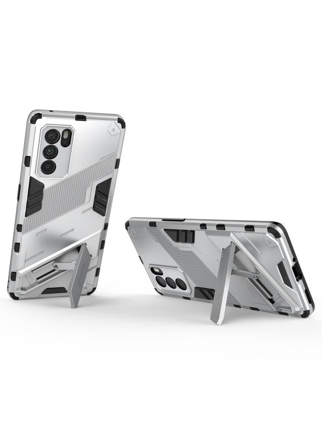 اس-توب جراب لهاتف OPPO Reno6 Pro 5G Punk Armor 2 في 1 PC + جراب TPU مقاوم للصدمات مع حامل غير مرئي - Image 4