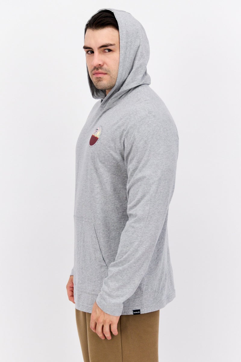 Hurley Men Sportswear Fit Long Sleeve Outdoor Hoodie, Grey  - Image 2