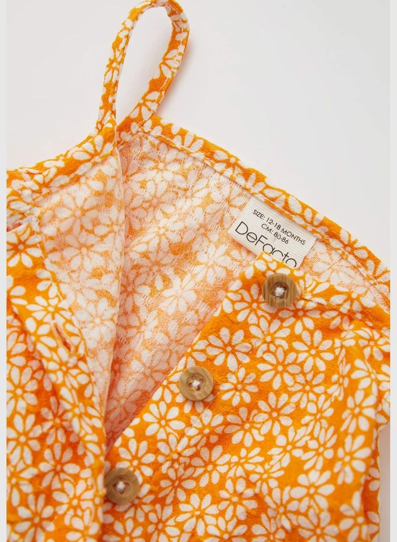 DeFacto Strappy Floral Print Mini Dungarees