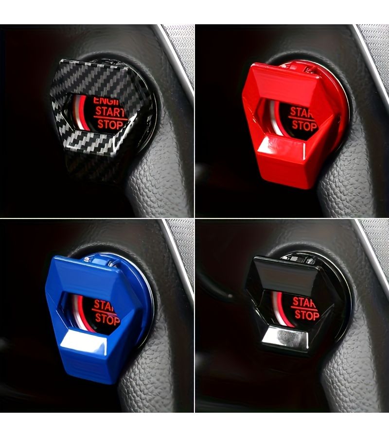 Blue Car One Key Start Cover Ignition Switch Protection Scratch Resistant Decorative Interior Cover - Image 3