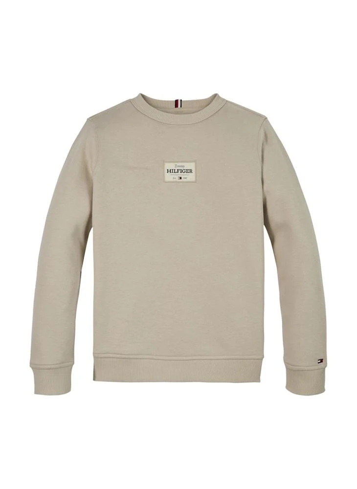 تومي هيلفيغر Youth Monotype 1985 Logo Label Regular Sweatshirt