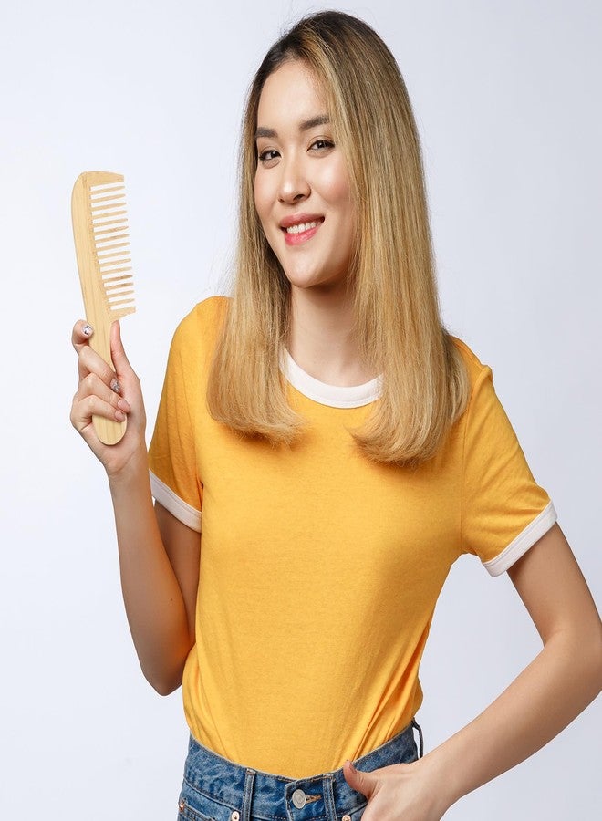 Hariendny 3PCS Natural Handmade Bamboo Anti-Static Combs Set - Wide Tooth, Rat Tail and Fine Tooth, Natural Wooden combs for Hair, Beard, Travel-Friendly, Hand Polished - Image 5