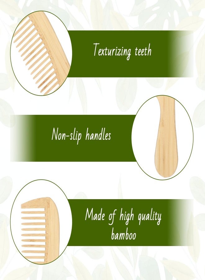 Hariendny 3PCS Natural Handmade Bamboo Anti-Static Combs Set - Wide Tooth, Rat Tail and Fine Tooth, Natural Wooden combs for Hair, Beard, Travel-Friendly, Hand Polished - Image 4