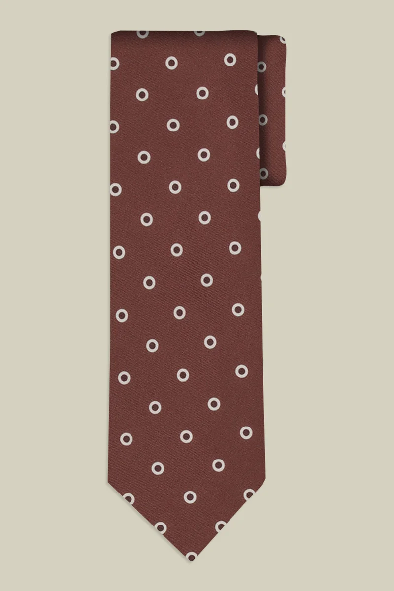 Doppelganger Men's polka dot tie - LT Brown
