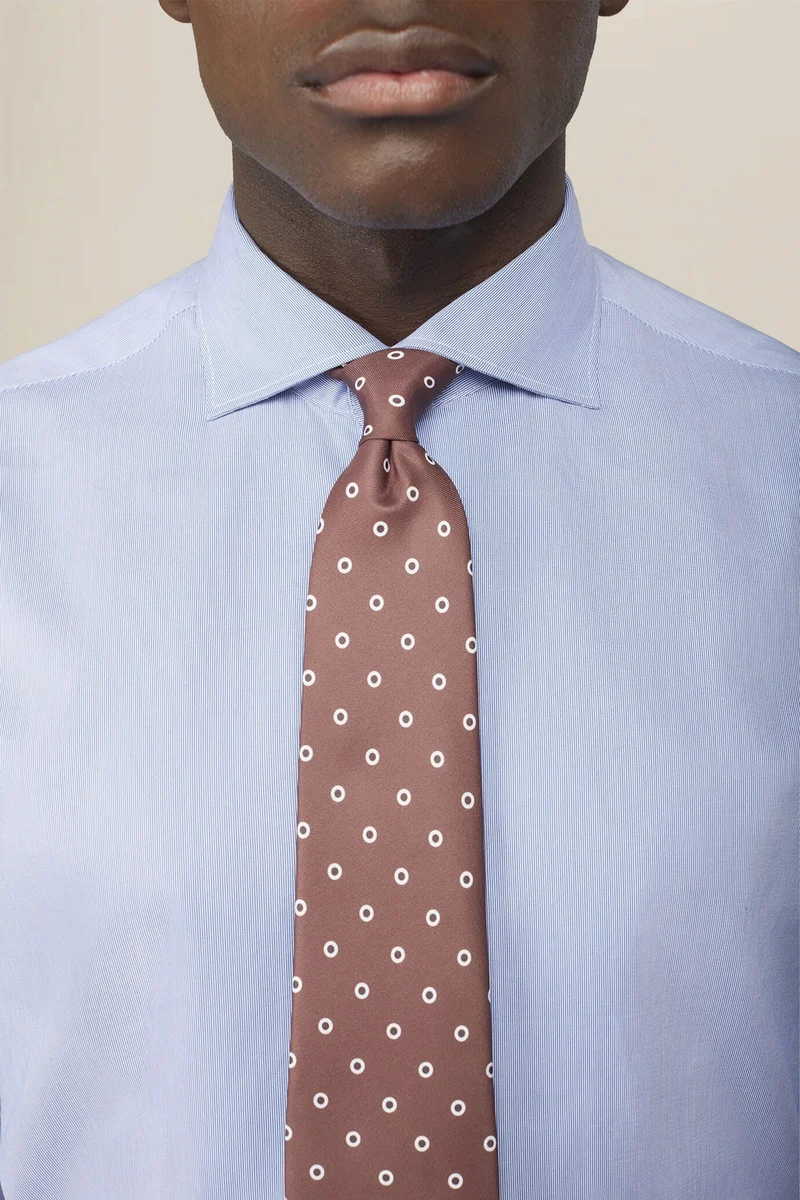 Doppelganger Men's polka dot tie - LT Brown