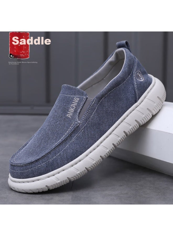 Anglerfish Old Beijing Men's Slip-on Breathable Casual Shoes Lightweight Soft Sole A5050 Blue Size 39 - Image 1