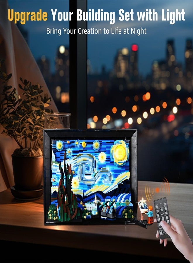 طقم إضاءة BrickSoul RC متوافق مع مجموعة بناء Lego The Starry Night 21333، ترقية وضع الإضاءة القابل للتعديل لمجموعة سيارة Vincent Van، غير متضمنة طراز 21333 - Image 5