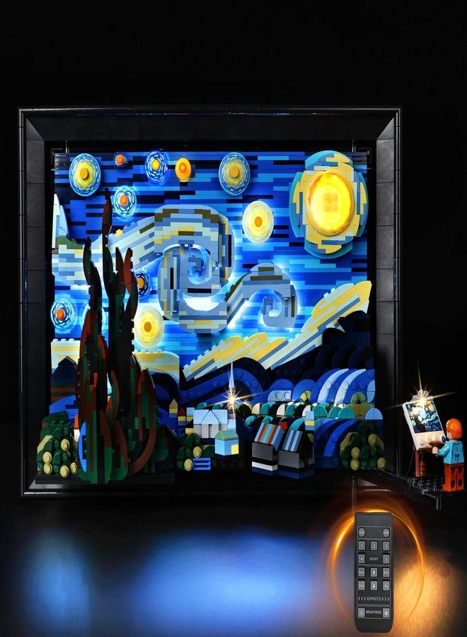 طقم إضاءة BrickSoul RC متوافق مع مجموعة بناء Lego The Starry Night 21333، ترقية وضع الإضاءة القابل للتعديل لمجموعة سيارة Vincent Van، غير متضمنة طراز 21333 - Image 2
