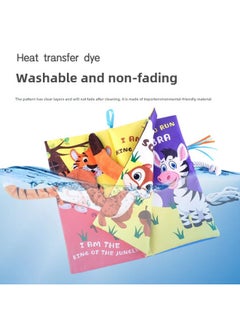 Generic Baby Can't Tear Up Early Education Cloth Book 0-1 Year Old English Cognitive Paper Animal Tail Cloth Book Educational Toy-Color:Ryb1022-30b Marine Three-dimensional Cloth Book  - Image 3