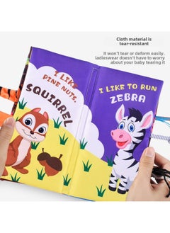 Generic Baby Can't Tear Up Early Education Cloth Book 0-1 Year Old English Cognitive Paper Animal Tail Cloth Book Educational Toy-Color:Ryb1022-30b Marine Three-dimensional Cloth Book  - Image 4