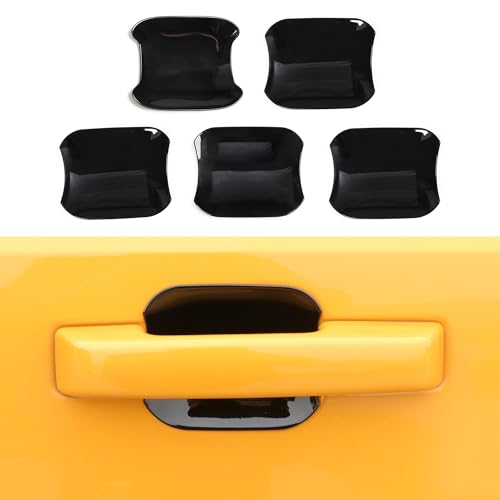 RERPRO Door Handle Cup Scratch Protector Rear Tailgate Door Bowl Cover Trims Compatible with 2021 2022 2023 2024 2025 Ford Bronco 24 Door Exterior Accessories Paint Guard Sticker 5 Pack Black - Image 1