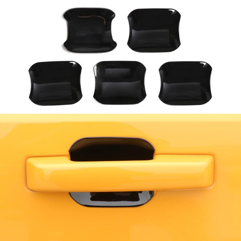 RERPRO Door Handle Cup Scratch Protector Rear Tailgate Door Bowl Cover Trims Compatible with 2021 2022 2023 2024 2025 Ford Bronco 24 Door Exterior Accessories Paint Guard Sticker 5 Pack Black - Image 2
