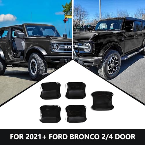 RERPRO Door Handle Cup Scratch Protector Rear Tailgate Door Bowl Cover Trims Compatible with 2021 2022 2023 2024 2025 Ford Bronco 24 Door Exterior Accessories Paint Guard Sticker 5 Pack Black - Image 3