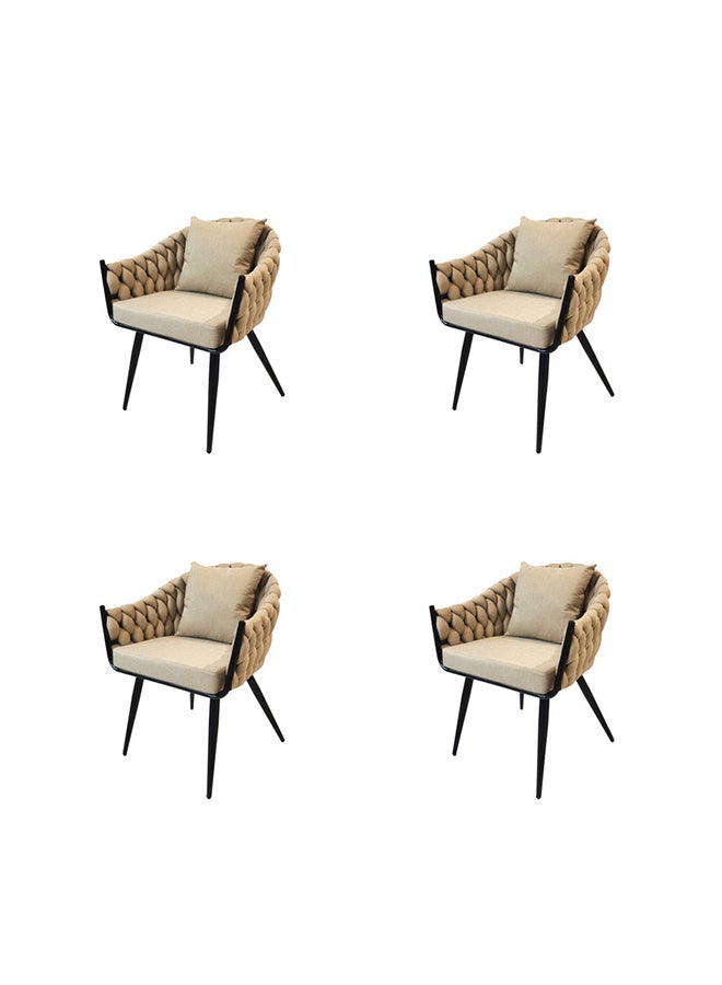 JILPHAR FURNITURE Jilphar Furniture Rope Weaving Outdoor  chair 1187B set of 4pcs 