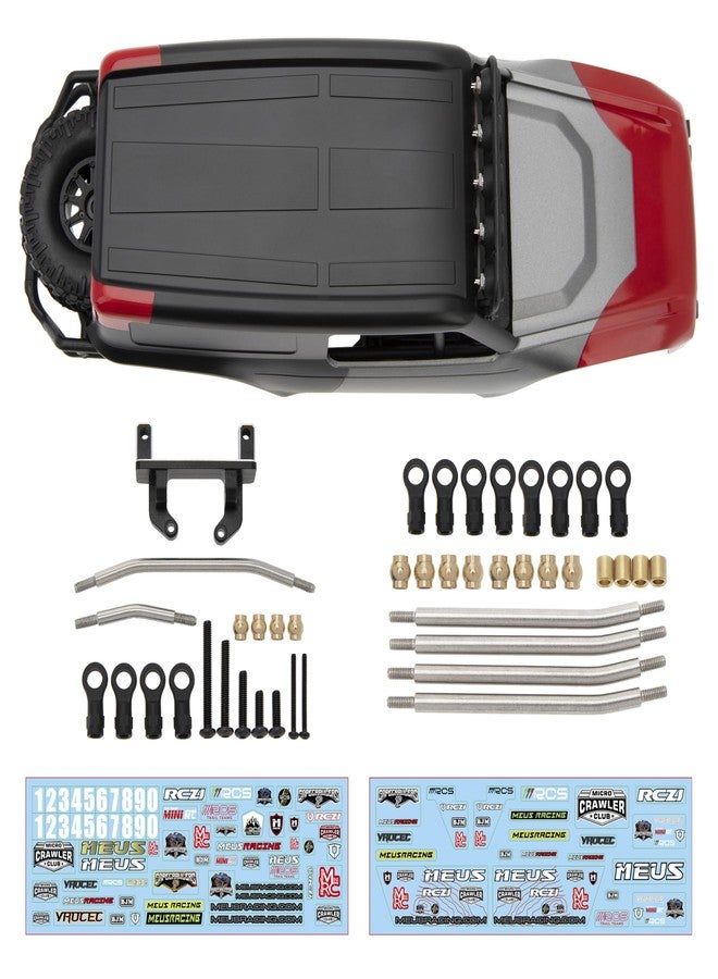 MEUS Racing MB18 TRX4M Body & Chassis Kit for Traxxas TRX4M Defender Bronco K10 F150 High Trail 1/18 RC Crawler Upgrades Parts (Red&Black) - Image 3