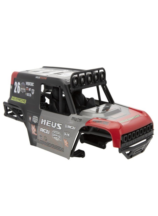 MEUS Racing MB18 TRX4M Body & Chassis Kit for Traxxas TRX4M Defender Bronco K10 F150 High Trail 1/18 RC Crawler Upgrades Parts (Red&Black) - Image 1