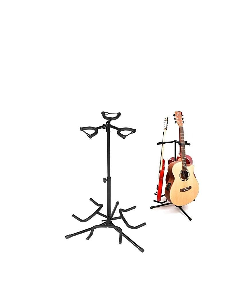 Generic Adjustable Three Hold Guitar Stand; Holds Electric or Acoustic Guitar  - Image 1