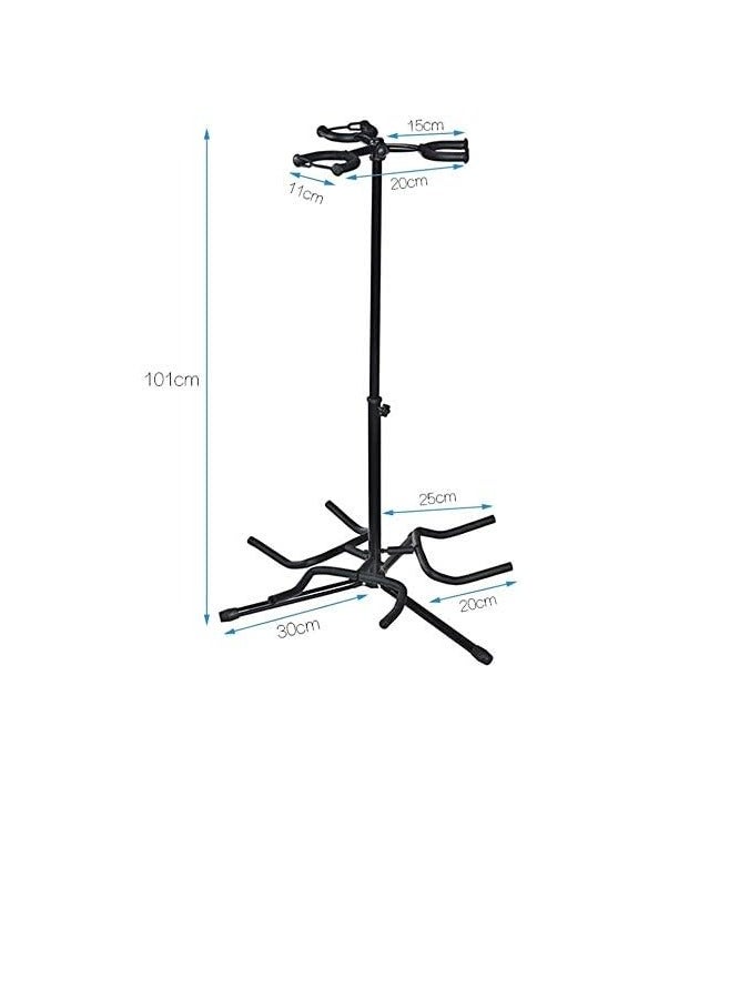 Generic Adjustable Three Hold Guitar Stand; Holds Electric or Acoustic Guitar  - Image 2