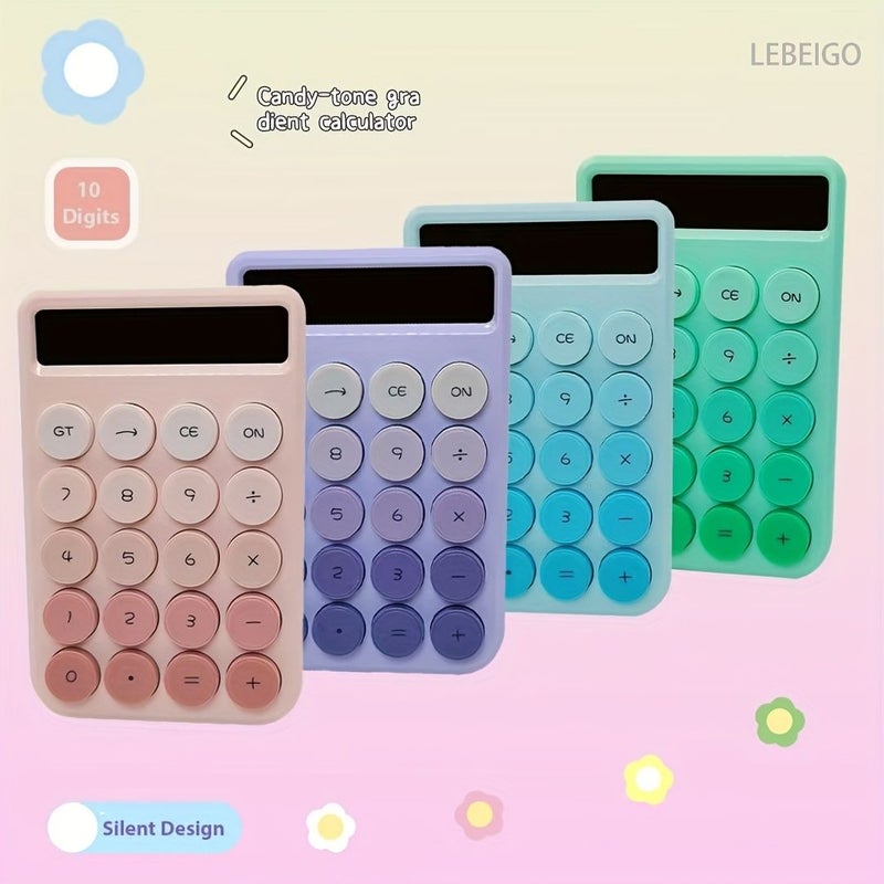 Pink Candy Color Gradient Calculator 10 Digit Display Portable Pocket Calculator Student Minimalist Calculator Back To School Calculator Powered By 1 AAA Battery Battery Not Included - Image 3