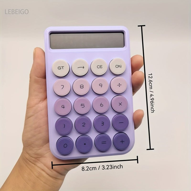 Pink Candy Color Gradient Calculator 10 Digit Display Portable Pocket Calculator Student Minimalist Calculator Back To School Calculator Powered By 1 AAA Battery Battery Not Included - Image 5