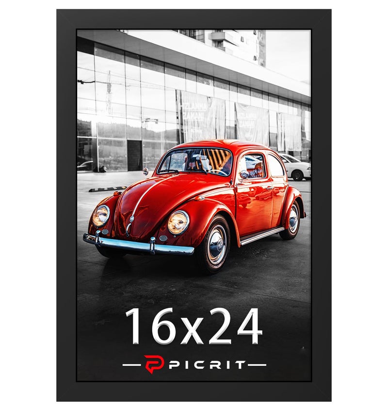 Picrit 16x24 Picture Frame Photo Frame for Wall Mounting Display Black
