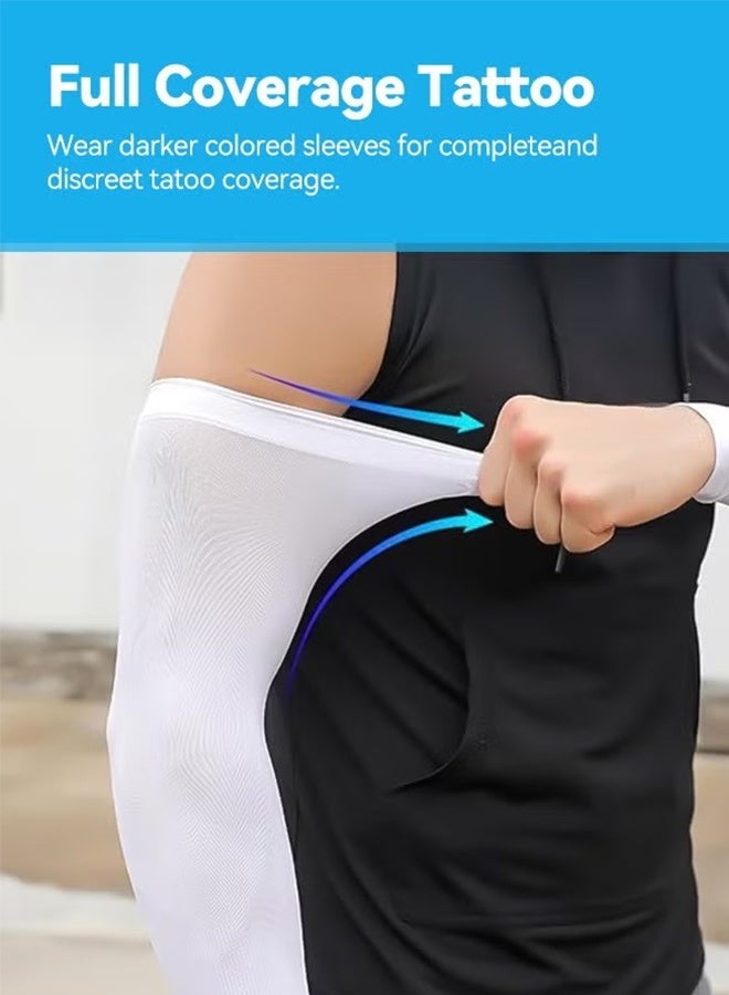 Happy D 4-Pack Arm Sleeves for Women Men Youth|UPF 50 Arm Warmers UV Sun Protection Arm Cooling Sleeves, One Size Sun Protection Arm Sleeve Cover Tattoo - Image 2