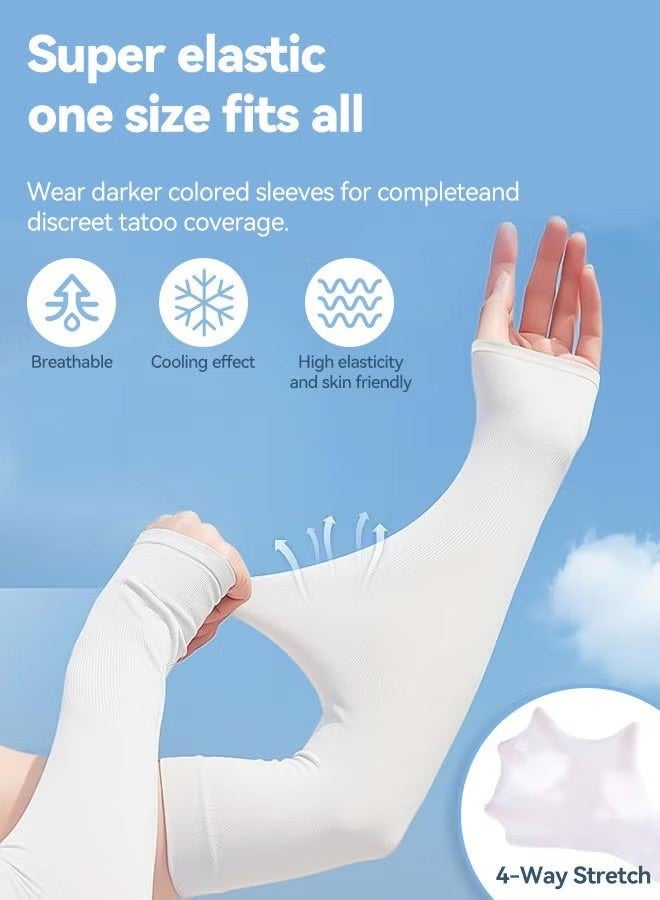 Happy D 4-Pack Arm Sleeves for Women Men Youth|UPF 50 Arm Warmers UV Sun Protection Arm Cooling Sleeves, One Size Sun Protection Arm Sleeve Cover Tattoo - Image 4