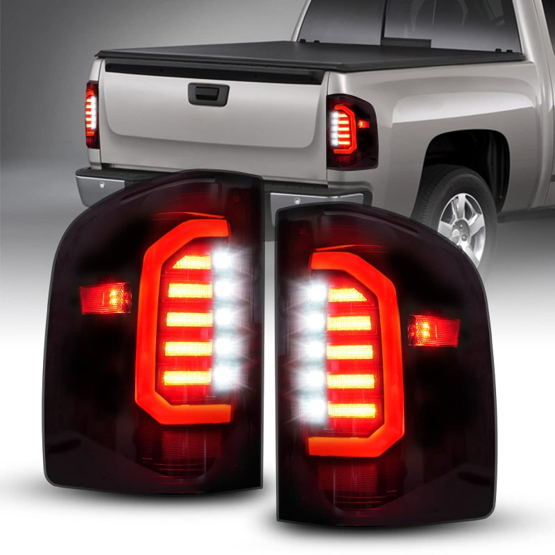 AUTOONE  For 20072013 Chevy Silverado LED Tail Light Assembly Smoked LED Taillights Compatible with Chevy Silverado 1500 2500HD  3500HD GMC Sierra 3500 HD Driver  Passenger Side