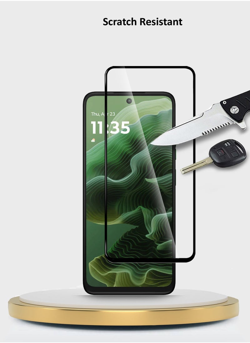 Wtech - Motorola Moto G35 5G 2024 / Motorola Moto G05 4G 2025 / Motorola Moto G15 4G 2025 Premium E2E Series Full Glue Full Cover Tempered Glass Screen Protector (MSGECN) - Clear/Black - Image 1