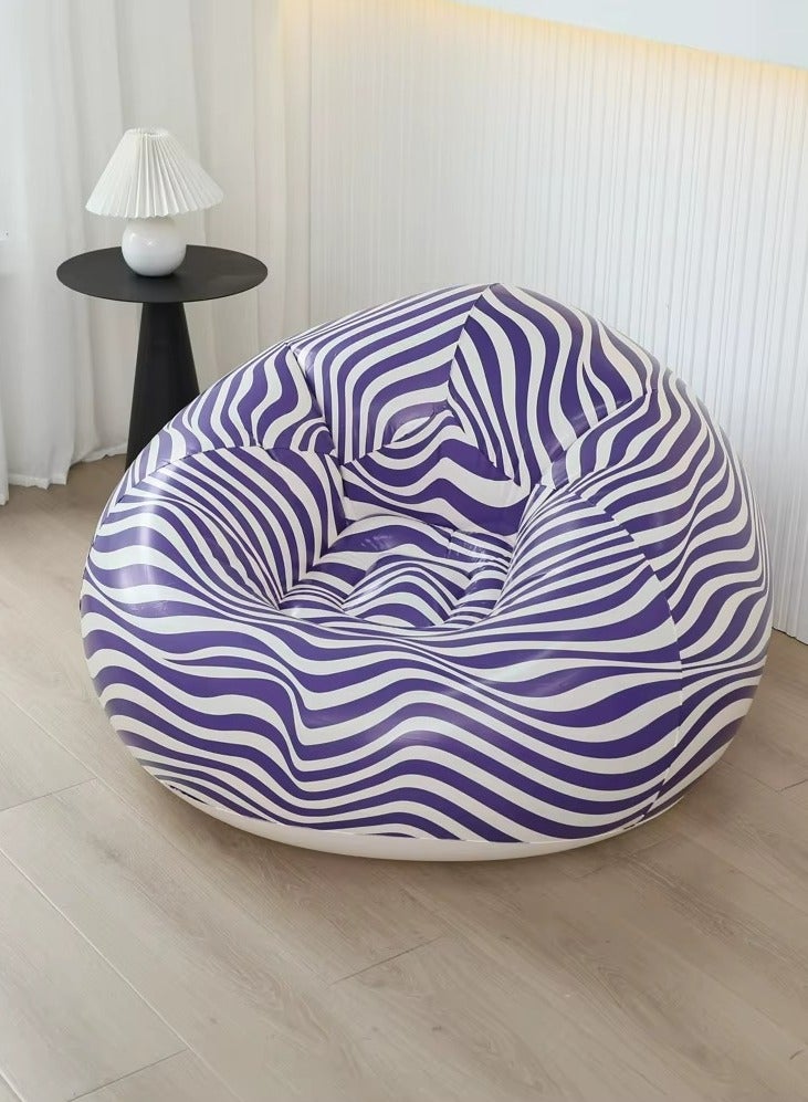 Generic Inflatable Sofa Couch Chair Plastic Colorful Stripe Design High Quality Livingroom Furniture Plastic Inflatable Portable Lazy Sofa Chair For Ultimae Comfort and Relaxation  - Image 1