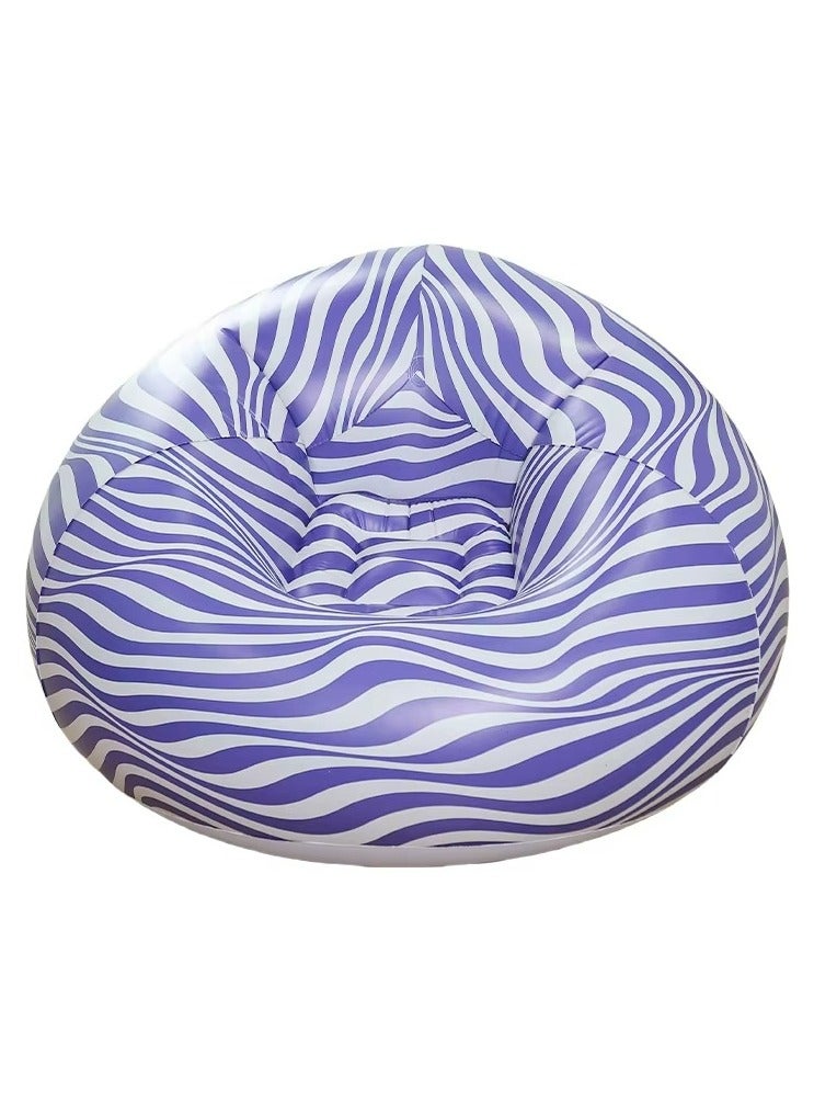 Generic Inflatable Sofa Couch Chair Plastic Colorful Stripe Design High Quality Livingroom Furniture Plastic Inflatable Portable Lazy Sofa Chair For Ultimae Comfort and Relaxation  - Image 2