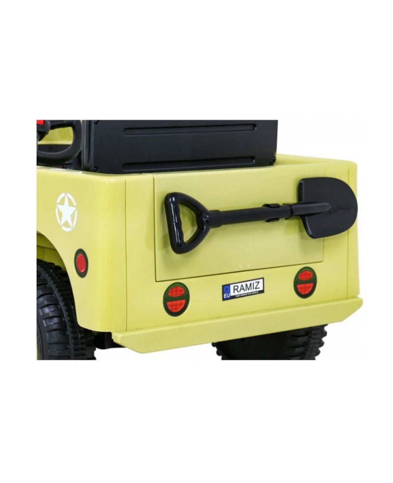 VLRA Electric Ride-On Military Jeep for Kids Matcha Color– Realistic Design & Safe Driving - Image 2