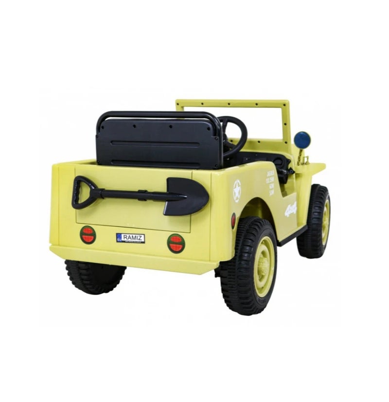VLRA Electric Ride-On Military Jeep for Kids Matcha Color– Realistic Design & Safe Driving - Image 5
