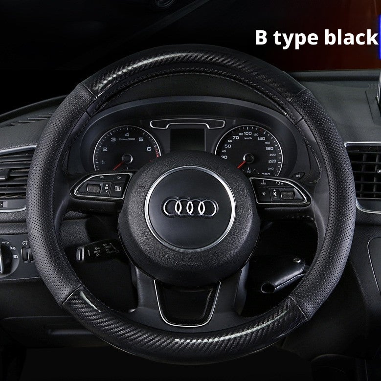 Sports Style Carbon Fiber Car Steering Wheel Cover - Image 2