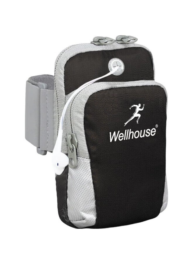 Wellhouse Arm Sleeves, Phone Pouch, Running Armband For Men And Women, Outdoor Sports Arm Covers, Cycling Wristband, Black, Size L - Image 2