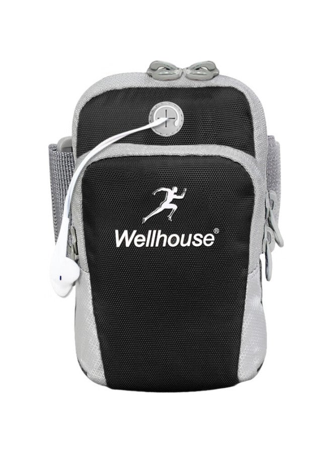 Wellhouse Arm Sleeves, Phone Pouch, Running Armband For Men And Women, Outdoor Sports Arm Covers, Cycling Wristband, Black, Size L - Image 1