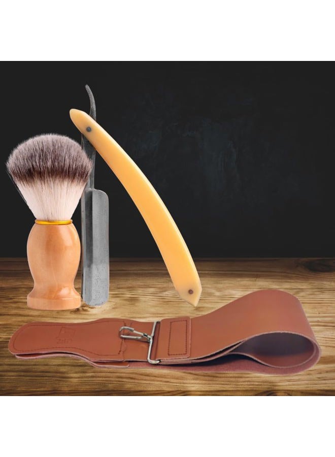 G.B.S Leather Razor Strop : 6.4cm X 60cm Barber's Razor Strop Cow Hide, Dual Straps with Swivel Clip - Image 4