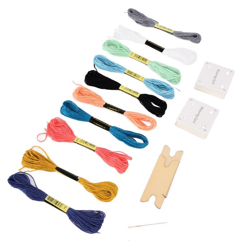 30pcs Weaving Cards Practical White Tablet Weaving Cards with Shuttles Embroidery Threads for DIY Craft Weaving Knitting - Image 5