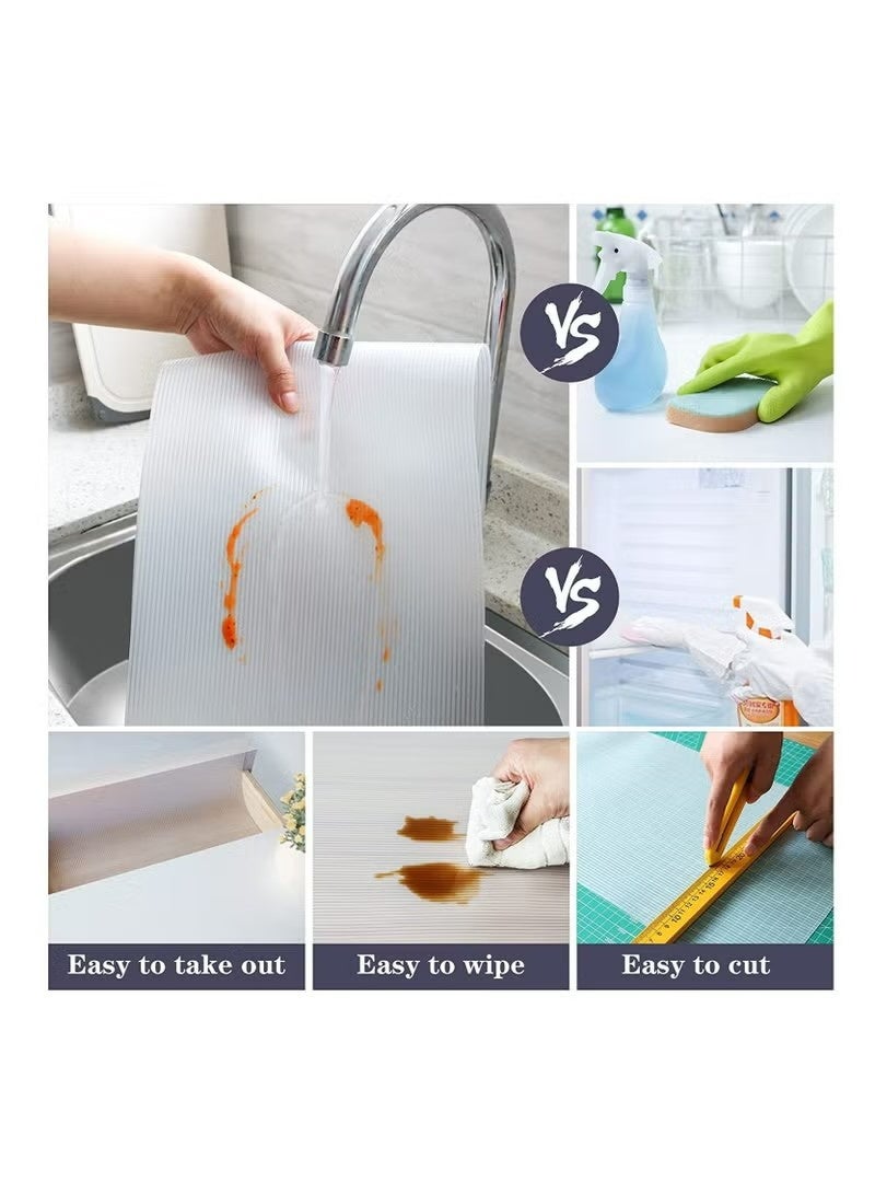 HOME ZONE Shelf Liner Kitchen Drawer Mats PVC White（45cmX1.5M） - Image 5